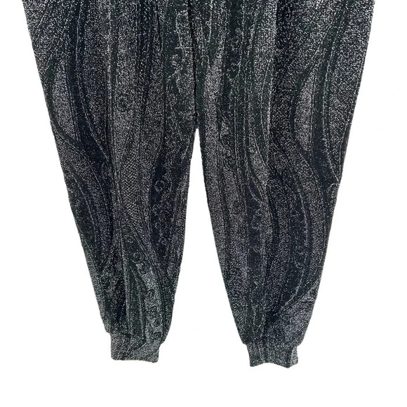 Torn By Ronny Kobo Limor Metallic Harem Jogger Pants Charcoal Silver Size Large - Picture 4 of 9